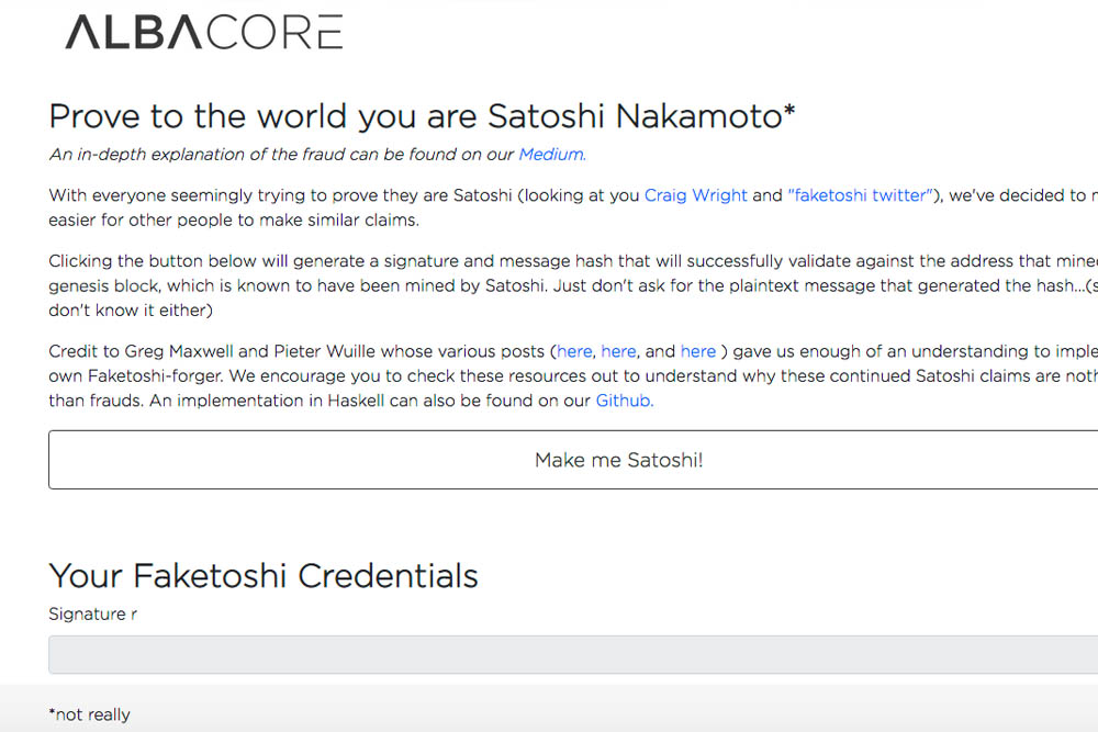 app allows fake satoshi signature to mock craigh wright