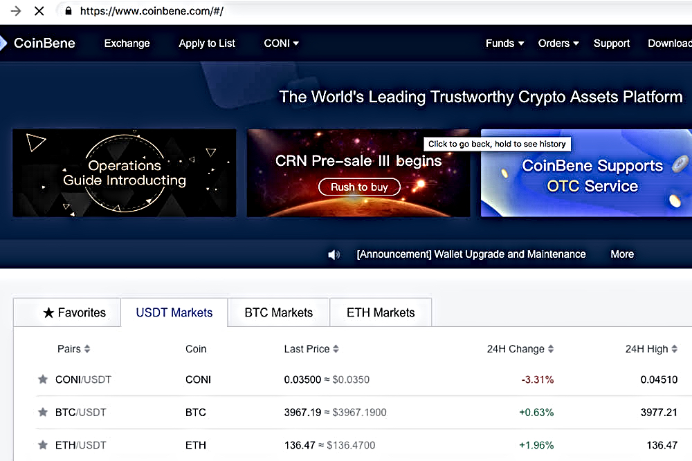 coinbene unexpected maintenance suspected of hack